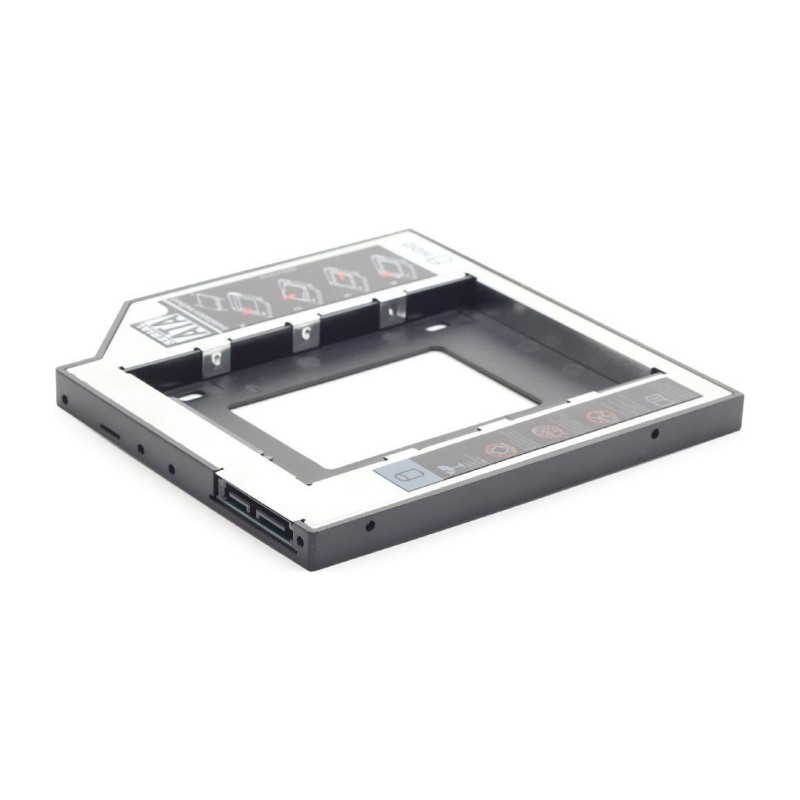 RACK intern GEMBIRD, tip caddy 9.5mm, 5.25 inch la 2.5 inch, S-ATA, interfata PC S-ATA, metal, negru, "MF-95-01" (timbru verde 0