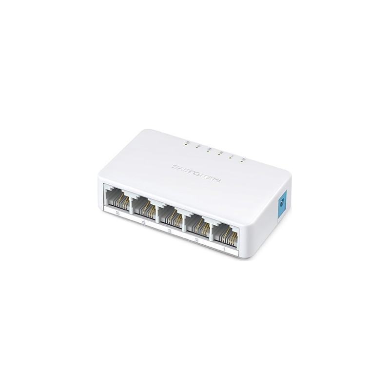 SWITCH MERCUSYS, 10/100 x 5, unmanaged, carcasa plastic, "MS105" (timbru verde 2 lei)