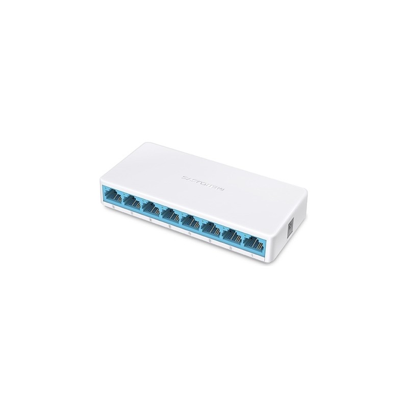 SWITCH MERCUSYS, 10/100 x 8, unmanaged, carcasa plastic, "MS108" (timbru verde 2 lei)