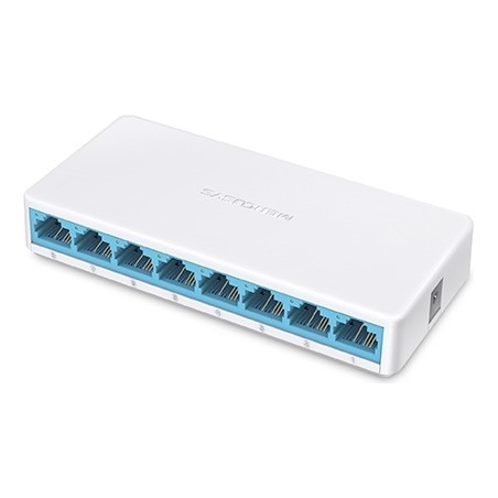 SWITCH MERCUSYS, 10/100 x 8, unmanaged, carcasa plastic, "MS108" (timbru verde 2 lei)