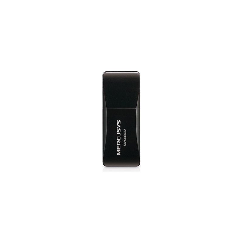 ADAPTOR RETEA MERCUSYS MINI, extern wireless 2.4 GHz, USB 2.0, port, 300 Mbps, antena interna x 1, "MW300UM"45505628 (timbru ver