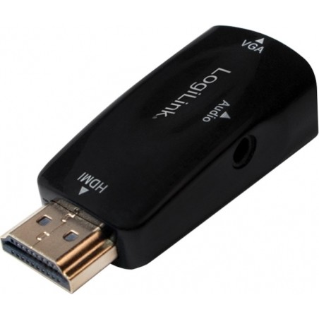 ADAPTOR video LOGILINK, splitter HDMI (T) la VGA (M) + Jack 3.5mm (M), rezolutie maxima Full HD (1920 x 1080) la 30Hz, black, "C