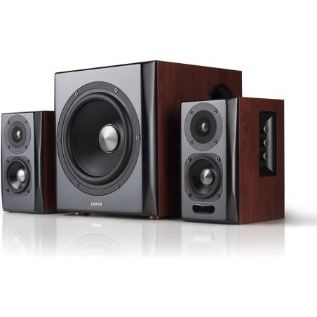 BOXE EDIFIER 2.1, RMS: 150W (2 x 25W, 2 x 15W, 1 x 70W), bluetooth, telecomanda wireless, volum, bass, treble, optical, brown, "