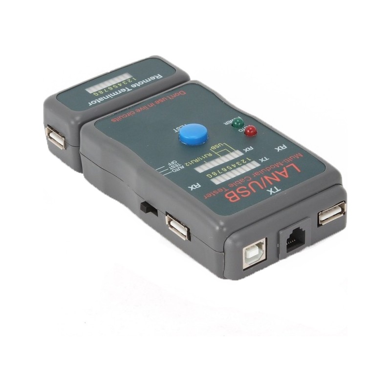 TESTER CABLU RETEA GEMBIRD pt. cablu UTP, STP si USB, baterie 9V neinclusa, "NCT-2" (timbru verde 0.8 lei)