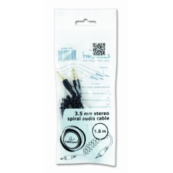 CABLU audio GEMBIRD, Jack 3.5mm (T) la Jack 3.5mm (T), conectori auriti da, 1.8 m, negru, "CCA-405-6" (timbru verde 0.08 lei)
