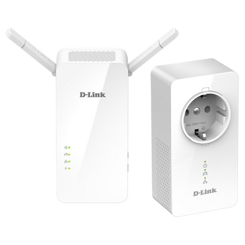KIT ADAPTOR POWERLINE D-LINK tehnologie AV2.1, AV1000, pana la 1000Mbps, 1 port Gigabit, wireless dual band AC1200, priza AC, 2 