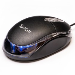MOUSE  Spacer, PC sau NB, cu fir, USB, optic,  800 dpi, butoane/scroll 3/1, , negru, "SPMO-080" 45503289 (timbru verde 0.18 lei)