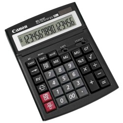 Calculator de birou CANON, WS1610T, ecran 16 digiti, alimentare solara si baterie, negru, "BE0696B001AA" (timbru verde 0.18 lei)