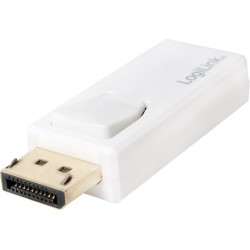 ADAPTOR video LOGILINK, DisplayPort (T) la HDMI (M), rezolutie maxima 4K UHD (3840 x 2160) la 30 Hz, alb, "CV0100" (timbru verde