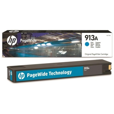 Cartus Cerneala Original HP Cyan, nr.913A, pentru PageWide 352|377, 3.5K, (timbru verde 0.15 lei), "F6T77AE"