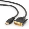 CABLU video GEMBIRD, adaptor HDMI (T) la DVI-D SL (T), 3m, conectori auriti, negru, "CC-HDMI-DVI-10" (timbru verde 0.8 lei)