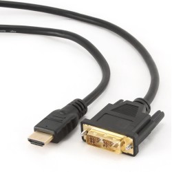 CABLU video GEMBIRD, adaptor HDMI (T) la DVI-D SL (T), 1.8m, conectori auriti, negru, "CC-HDMI-DVI-6" (timbru verde 0.18 lei)