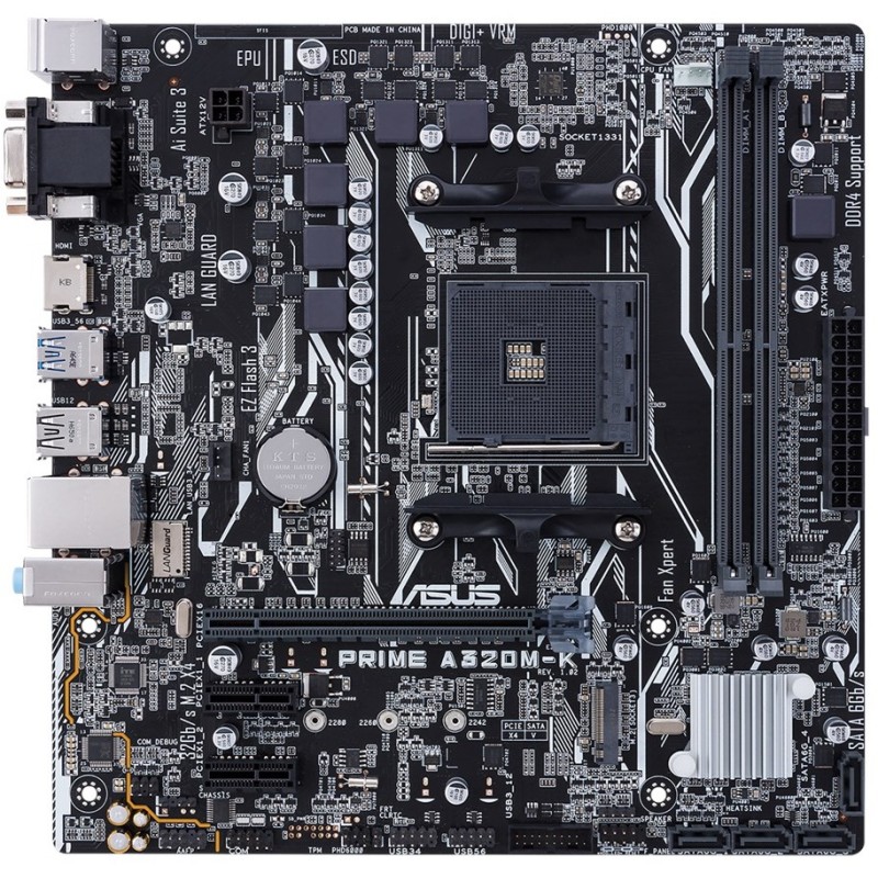 PLACA de BAZA Asus "PRIME A320M-K", skt AM4, mATX, AMD A320, 2 x DDR4, max. 32 GB, 4 x SATA, 1 x M.2, 7.1, "PRIME A320M-K"