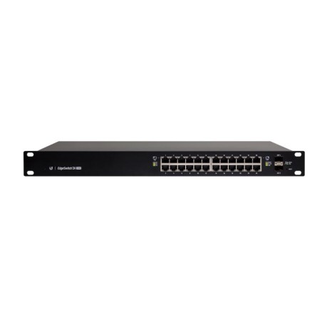 SWITCH PoE UBIQUITI, "EdgeSwitch 24"port Gigabit x 24, SFP SFP x 2, managed, rackabil, carcasa metalica, "ES-24-250W" (timbru ve