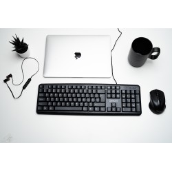 TASTATURA SPACER USB, 104 taste, anti-spill, black, "SPKB-520"   (timbru verde 0.8 lei)