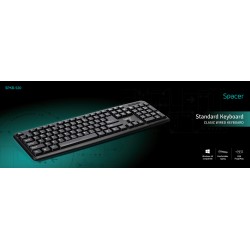 TASTATURA SPACER USB, 104 taste, anti-spill, black, "SPKB-520"   (timbru verde 0.8 lei)