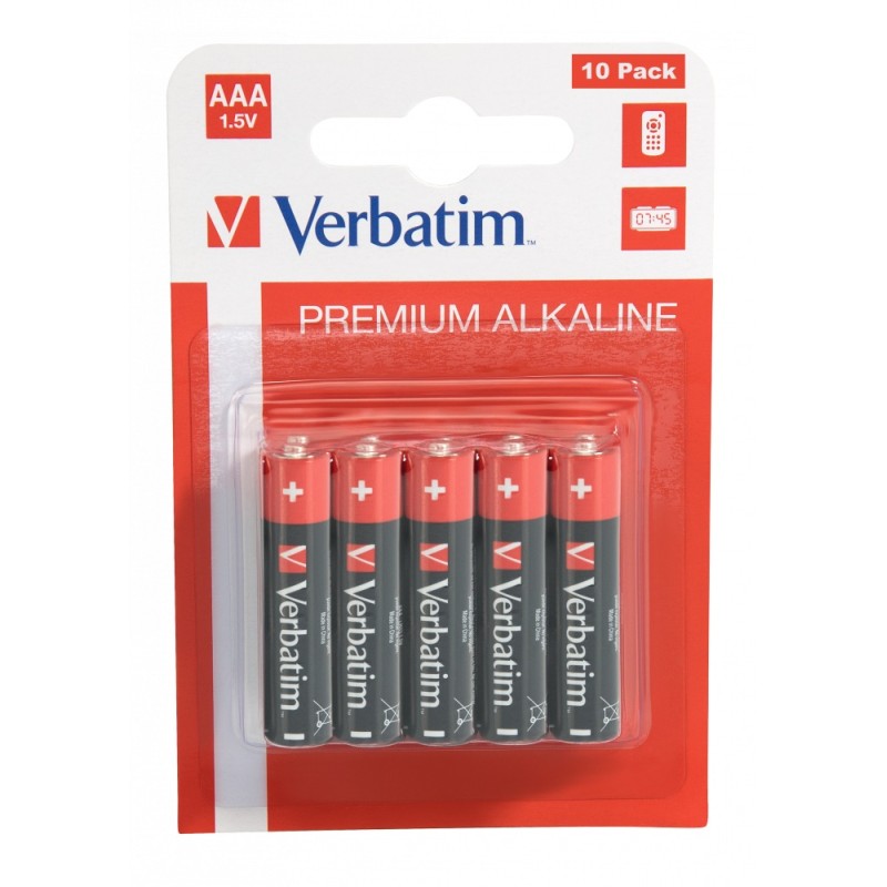 BATERIE VERBATIM  AAA (R3), 1.5V alcalina, 10 buc., "49874" (timbru verde 0.8 lei)