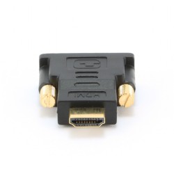 ADAPTOR video GEMBIRD, HDMI (T) la DVI-D SL (T), conectori auriti, black, "A-HDMI-DVI-1" (timbru verde 0.08 lei)