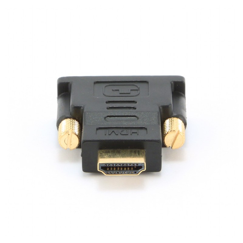ADAPTOR video GEMBIRD, HDMI (T) la DVI-D SL (T), conectori auriti, black, "A-HDMI-DVI-1" (timbru verde 0.08 lei)