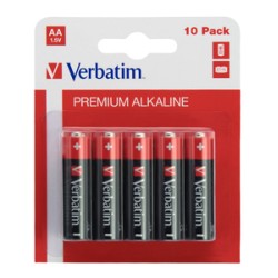 BATERIE VERBATIM  AA (R6), 1.5V alcalina, 10 buc., "49875" (timbru verde 0.8 lei)