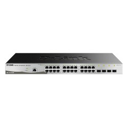SWITCH PoE D-LINK Smart 24 porturi Gigabit (24 PoE) + 4 porturi Combo SFP, IEEE 802.3at, carcasa metalica, rackabil, "DGS-1210-2