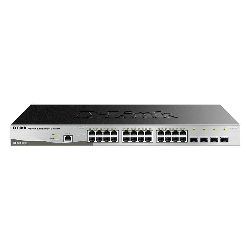 SWITCH PoE D-LINK Smart 24 porturi Gigabit (24 PoE) + 4 porturi Combo SFP, IEEE 802.3at, carcasa metalica, rackabil, "DGS-1210-2