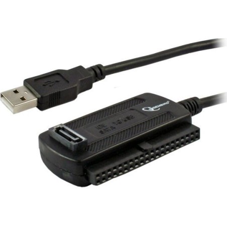 CABLU USB GEMBIRD adaptor, USB 2.0 (T) la IDE (M) ori S-ATA (M), 30cm, adaptor USB la unitati 2.5"/3.5", negru, "AUSI01" (timbru