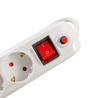 PRELUNGITOR SPACER, Schuko x 5, conectare prin Schuko (T), USB x 2, cablu 4.5 m, 16 A, max. 3500W, protectie supratensiune, alb,
