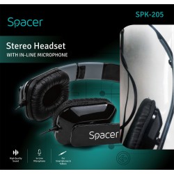 CASTI SPACER cu microfon. pe fir (handsfree), jack 3.5mm, black "SPK-205"   (include TV 0.75 lei)