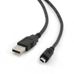CABLU alimentare si date GEMBIRD, pt. smartphone, USB 2.0 (T) la Mini-USB 2.0 (T), 1.8m, conectori auriti, negru, "CCP-USB2-AM5P