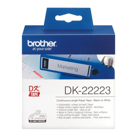 Banda Continua Hartie  Original Brother Black on White, DK22223, pentru P-TOUCH QL-1100|1110|800|810|1050|1060|500|560|570|580|6