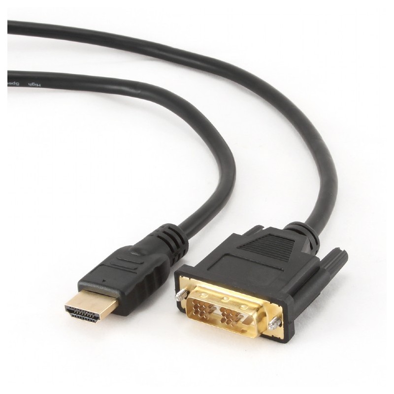 CABLU video GEMBIRD, adaptor HDMI (T) la DVI-D SL (T), 4.5m, conectori auriti, negru, "CC-HDMI-DVI-15" (timbru verde 0.8 lei)
