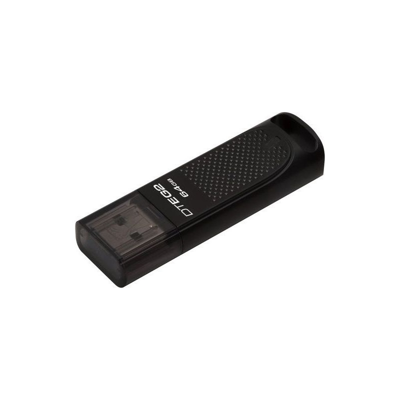 MEMORIE USB 3.1 KINGSTON 64 GB, cu capac, carcasa metalic, negru, "DTEG2/64GB" (timbru verde 0.03 lei)