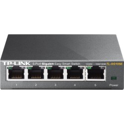 SWITCH TP-LINK  5 porturi Gigabit. carcasa metalica "TL-SG105E" (timbru verde 2 lei)