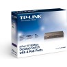 SWITCH PoE TP-LINK  8 porturi 10/100Mbps (4 PoE), IEEE 802.3af, carcasa metalica "TL-SF1008P" (timbru verde 2 lei)