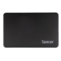 RACK extern SPACER, pt HDD/SSD, 2.5 inch, S-ATA, interfata PC USB 3.0, Husa piele sintetitca, plastic, negru, "SPR-25612" 455062