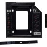 RACK intern SPACER, tip caddy 12.7mm, 5.25 inch la 2.5 inch, S-ATA, interfata PC S-ATA, metal, negru, "SPR-25DVDN" (timbru verde