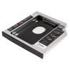 RACK intern SPACER, tip caddy 12.7mm, 5.25 inch la 2.5 inch, S-ATA, interfata PC S-ATA, metal, negru, "SPR-25DVDN" (timbru verde