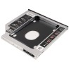 RACK intern SPACER, tip caddy 9.5mm, 5.25 inch la 2.5 inch, S-ATA, interfata PC S-ATA, metal, negru, "SPR-25DVDI" (timbru verde 