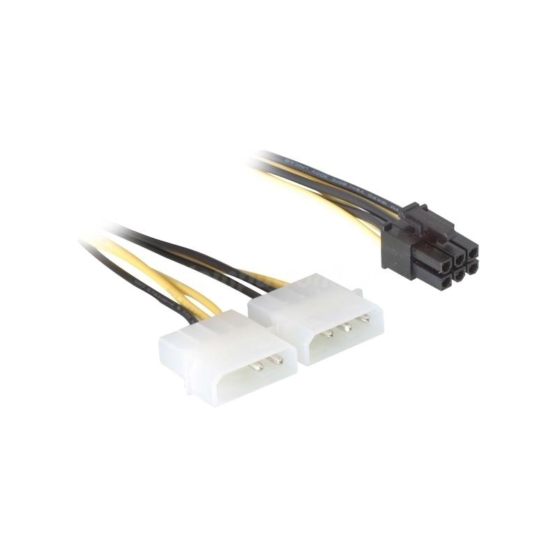 CABLU alimentare GEMBIRD, adaptor Molex la PCI-E, 2 x Molex la 1 x 6 pin PCI-E, "CC-PSU-6" (timbru verde 0.08 lei)