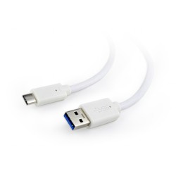 CABLU alimentare si date GEMBIRD, pt. smartphone, USB 3.0 (T) la USB 3.1 Type-C (T), 36W, 1.8m, alb, "CCP-USB3-AMCM-6-W" (timbru