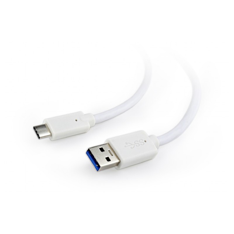 CABLU alimentare si date GEMBIRD, pt. smartphone, USB 3.0 (T) la USB 3.1 Type-C (T), 36W, 1.8m, alb, "CCP-USB3-AMCM-6-W" (timbru