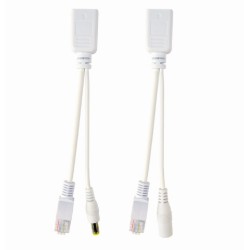 Kit adaptor pasiv POE, cablu injector RJ45 + alimentare RJ45, white, Gembird "PP12-POE-0.15M-W" (timbru verde 0.8 lei)