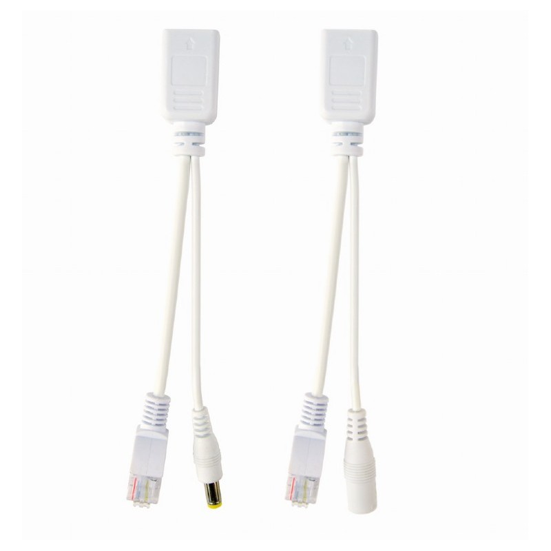 Kit adaptor pasiv POE, cablu injector RJ45 + alimentare RJ45, white, Gembird "PP12-POE-0.15M-W" (timbru verde 0.8 lei)