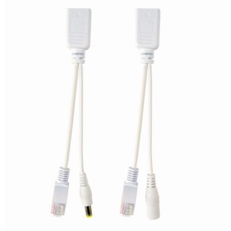 Kit adaptor pasiv POE, cablu injector RJ45 + alimentare RJ45, white, Gembird "PP12-POE-0.15M-W" (timbru verde 0.8 lei)