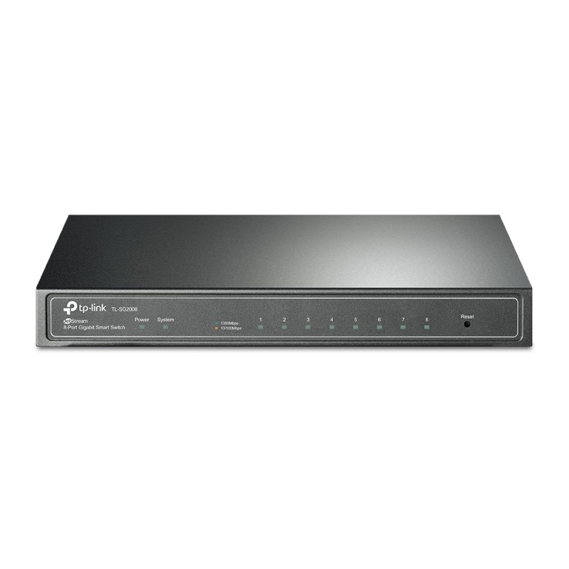 Switch  8-Porturi 10/100/1000Mbps Gigabit Smart Switch, TP-LINK "TL-SG2008" (timbru verde 2 lei)