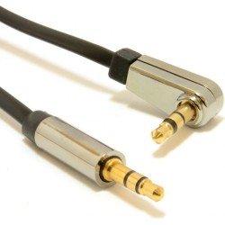 CABLU audio GEMBIRD stereo (3.5 mm jack T/T), 1.8m, conectori auriti, un conector 90 grade, black "CCAP-444L-6" (timbru verde 0.