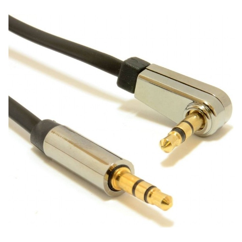 CABLU audio GEMBIRD stereo (3.5 mm jack T/T), 1.8m, conectori auriti, un conector 90 grade, black "CCAP-444L-6" (timbru verde 0.