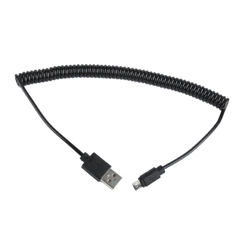 CABLU alimentare si date GEMBIRD, pt. smartphone, USB 2.0 (T) la Micro-USB 2.0 (T), 1.8m, spiralat, conectori auriti, negru, "CC