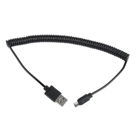 CABLU alimentare si date GEMBIRD, pt. smartphone, USB 2.0 (T) la Micro-USB 2.0 (T), 1.8m, spiralat, conectori auriti, negru, "CC